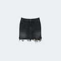 YCH LACE PATCH DENIM SKIRT BLACK (R25DB8091BK)
