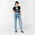 YCH ZIP-DETAIL LAYERED JEANS SKY BLUE (F23DB704SB)