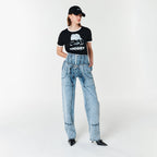 YCH ZIP-DETAIL LAYERED JEANS SKY BLUE (F23DB704SB)