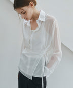 NONANDNON See-through wrap shirt _NHBL6469