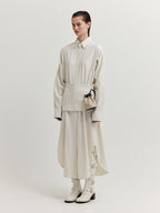EENK XYO Shirt Dress with Separable Collar and Skirt Belt - Ivory