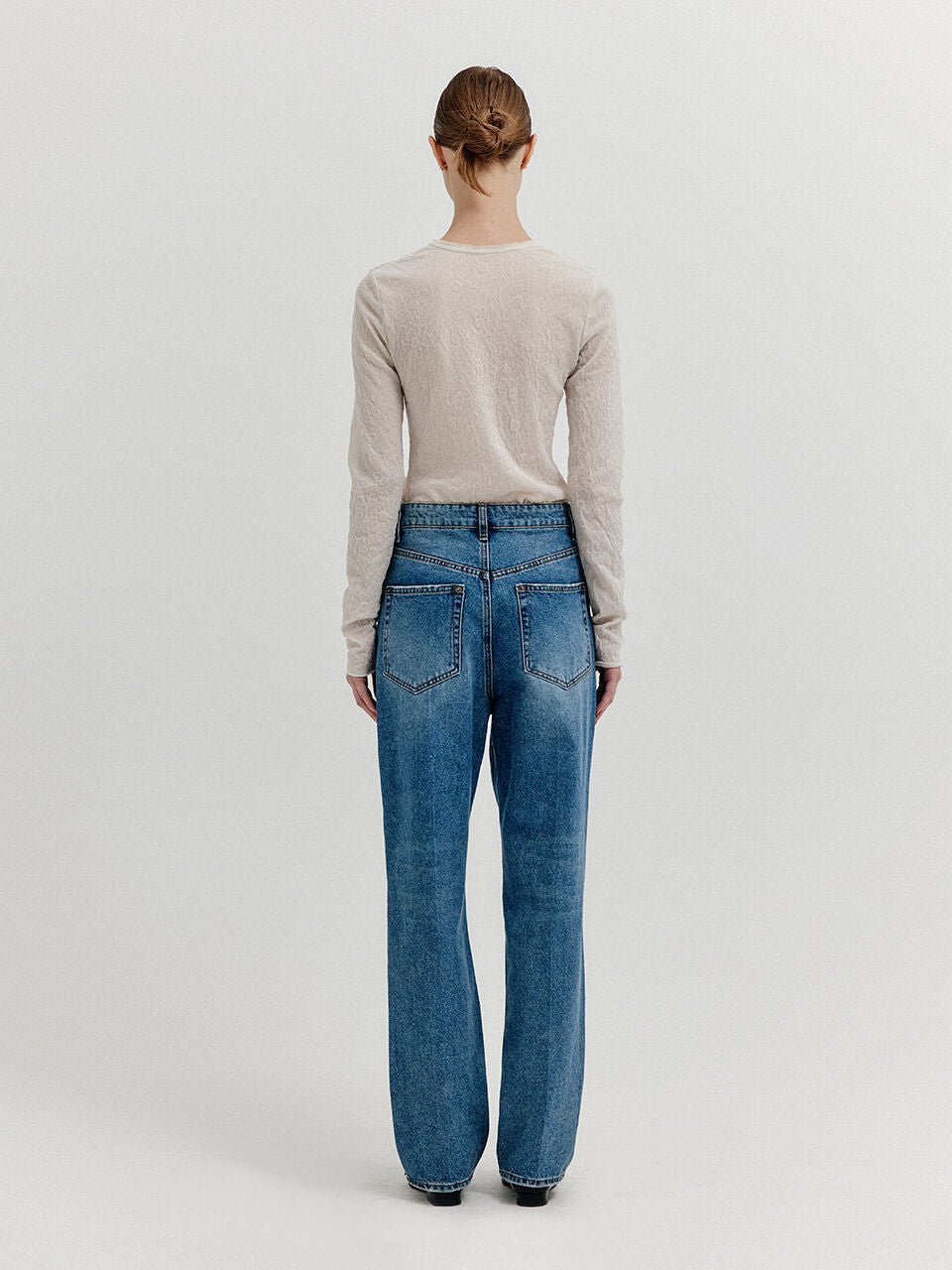 EENK XENEVA Asymmetric Front Denim Pants - Blue