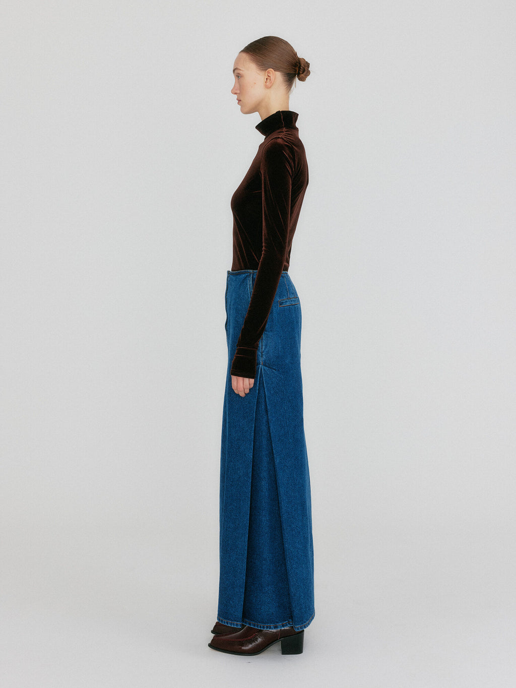 EENK ZOAN Straight Denim Skirt - Blue
