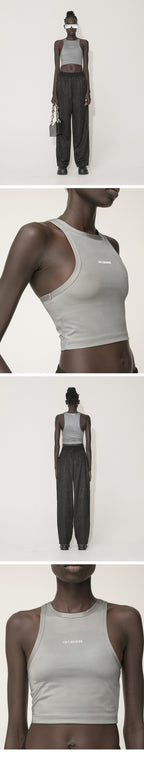 HAN KJOBENHAVN HAN KJOBENHAVN Cropped Racer Top - Gray