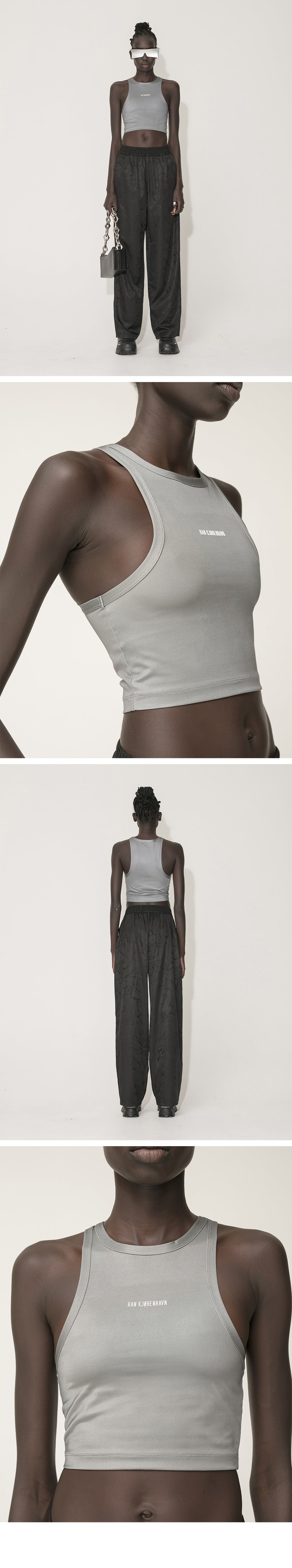 HAN KJOBENHAVN HAN KJOBENHAVN Cropped Racer Top - Gray