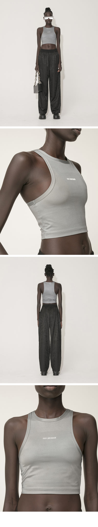 HAN KJOBENHAVN Cropped Racer Top - Gray