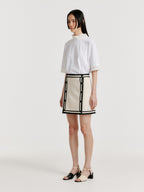EENK EENK Contrast Mini Skirt - Ivory