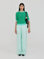 EENK ZIGGIE Short Sleeve Knit Top - Green