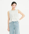 ROEM Pintuck lace tank top blouse RMBLG37R14