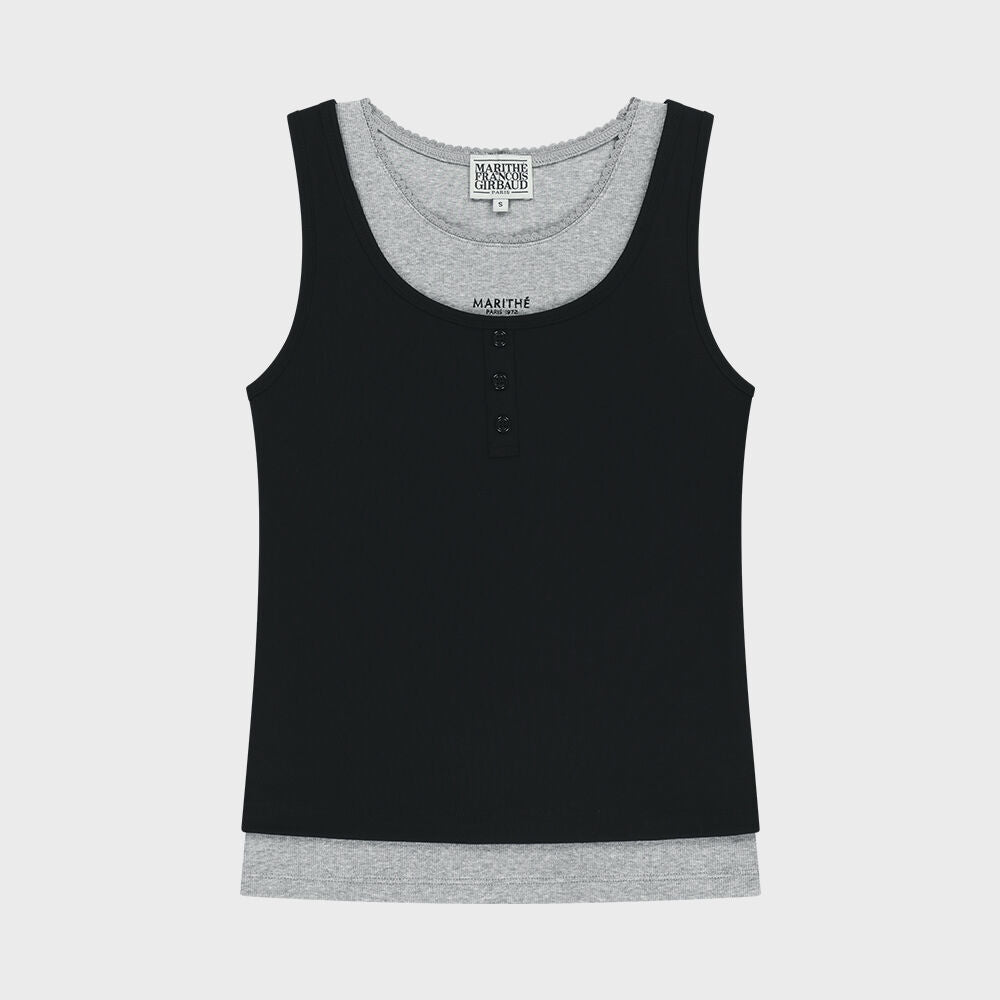 MARITHÉ+FRANҪOIS GIRBAUD W LAYERED SLEEVELESS black