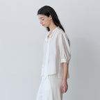 Le' Studio TIE RIBBON SHORT-SLEEVED BLOUSE (IV)