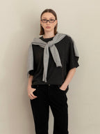GLOWNY G COZY BOX TEE (CHARCOAL)