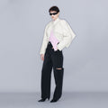 YCH LEATHER BIKER JACKET CREAM (W23JK105CR)