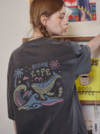 CPGN Blue wave pigment short sleeve t-shirt smoke black
