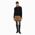 YCH SHIRRING SKIRT LAYERED TOP BLACK (W24TO10011BK)