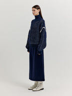 EENK EENK XUEST Oversized Knit Turtleneck - Navy