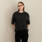 GLOWNY G COZY BOX TEE (CHARCOAL)
