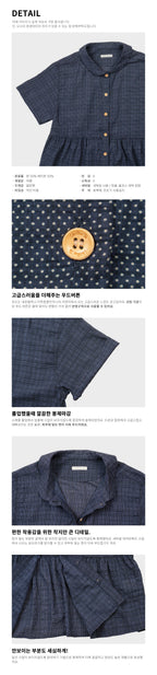 CHIQUITA 16th_Summer Dot Shirring Shirt Navy 232303ONV (domestic production)