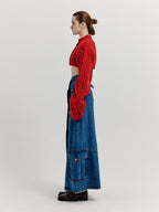 EENK EENK XILI Cable Knit Crop Cardigan - Red