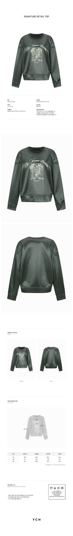 YCH SIGNATURE DETAIL TOP GREY (W24TS11021GY)