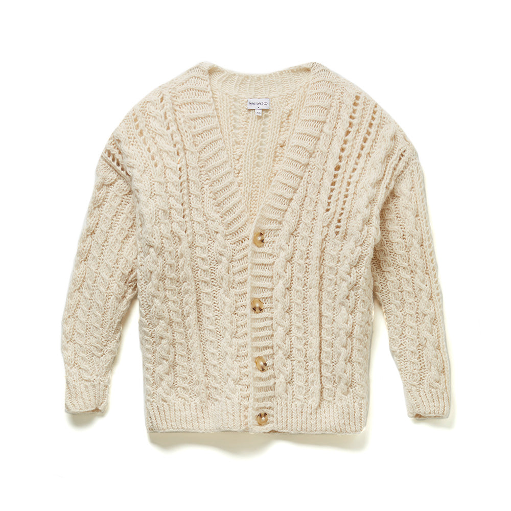 MIRSTORES Mir Stores Button V-neck Cardigan - White