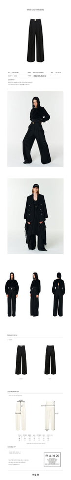 YCH WIDE-LEG TROUSERS BLACK (F23PT403BK)