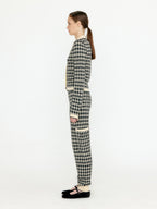 EENK EENK VINK Gingham Check Knit Shirt - Black/Ivory