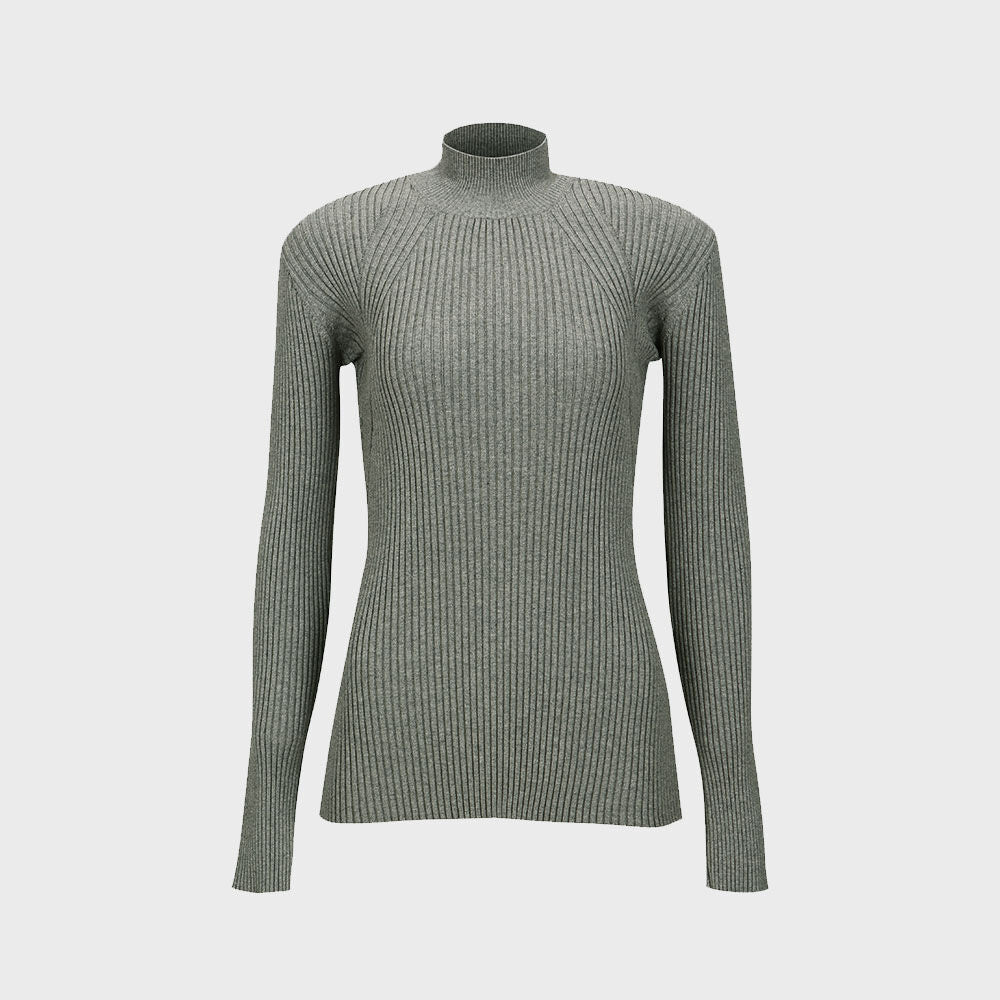 YCH KNITTED TOP MELANGE GREY (W23KT805MG)