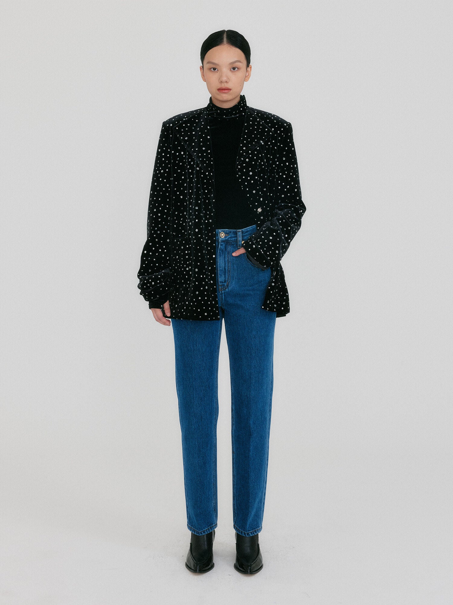 EENK ZUIEL Wide Lapel Jacket - Jazzy Black