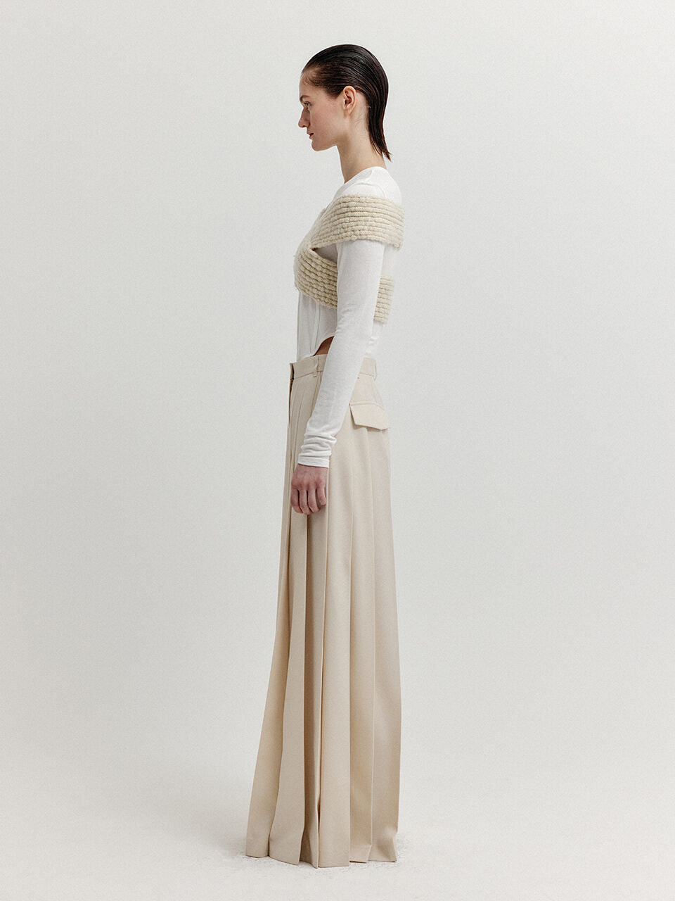 EENK EENK XIOLETTA Cross Knit Top - Ivory