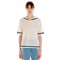 EENK EENK UTI Lettering Point Knit Top - Ivory/Black
