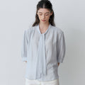 Le' Studio TIE RIBBON SHORT-SLEEVED BLOUSE (SBL)