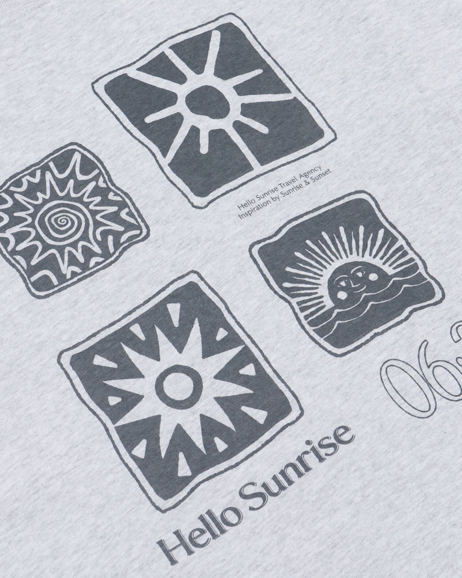 HELLO SUNRISE Sun Stamp L/S Tee_Gray