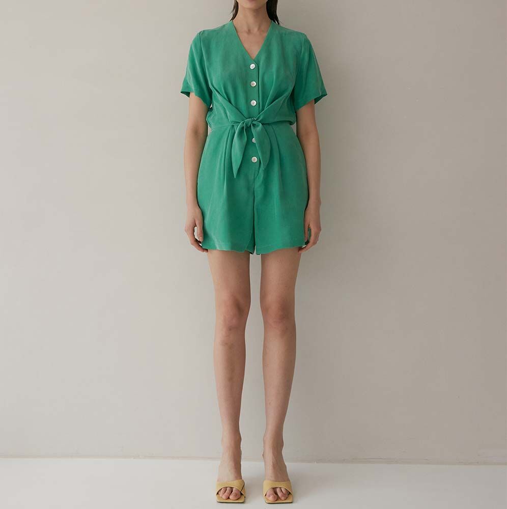 FAYRI Santorini Kiss Cupra Jumpsuit (Truly Green)