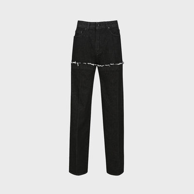 LAYERED JEANS BLACK (F23DB709BK)