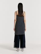 EENK YUTONI Lace Textured Knit Dress - Navy/Cream