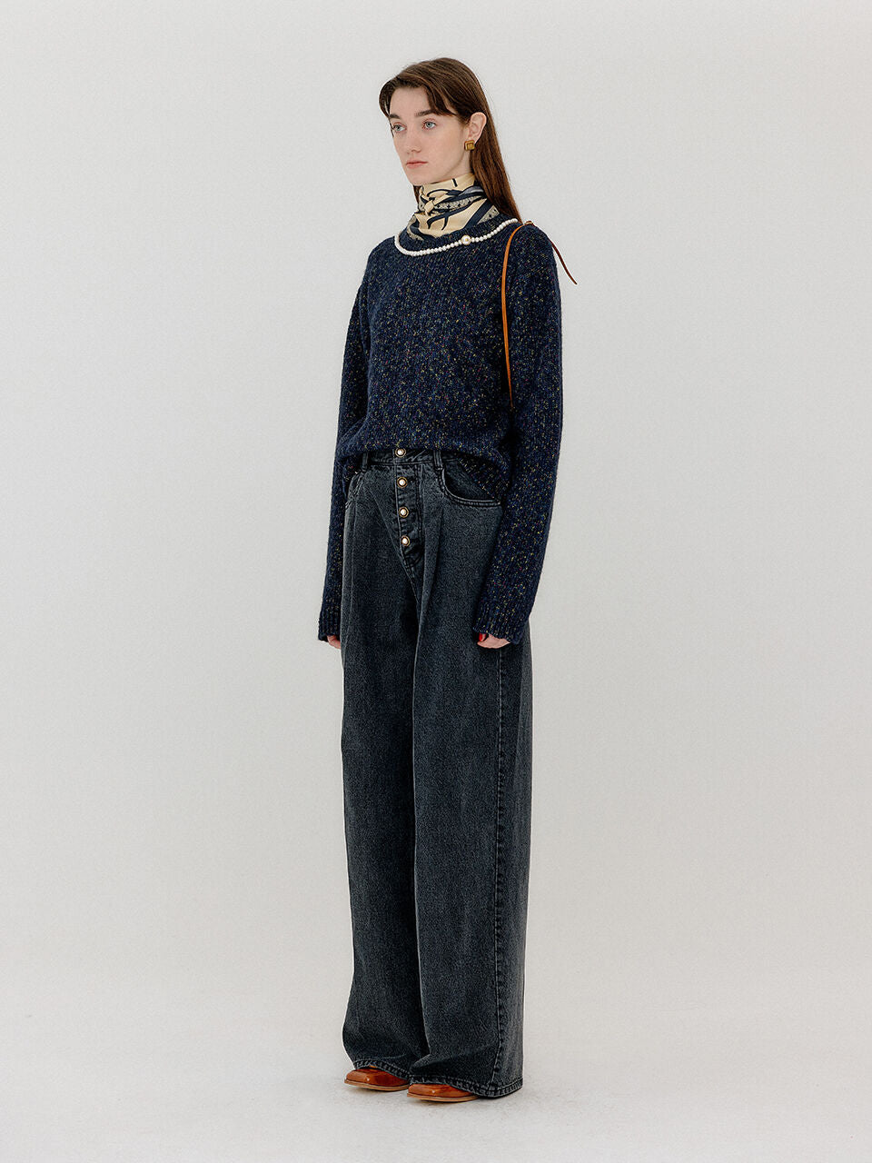 EENK EENK VACKLYN Pearl Trim Knit Pullover - Black