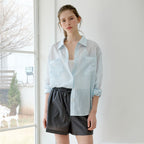 OLIVE DES OLIVE Big pocket sheer striped shirt OW6MB4090