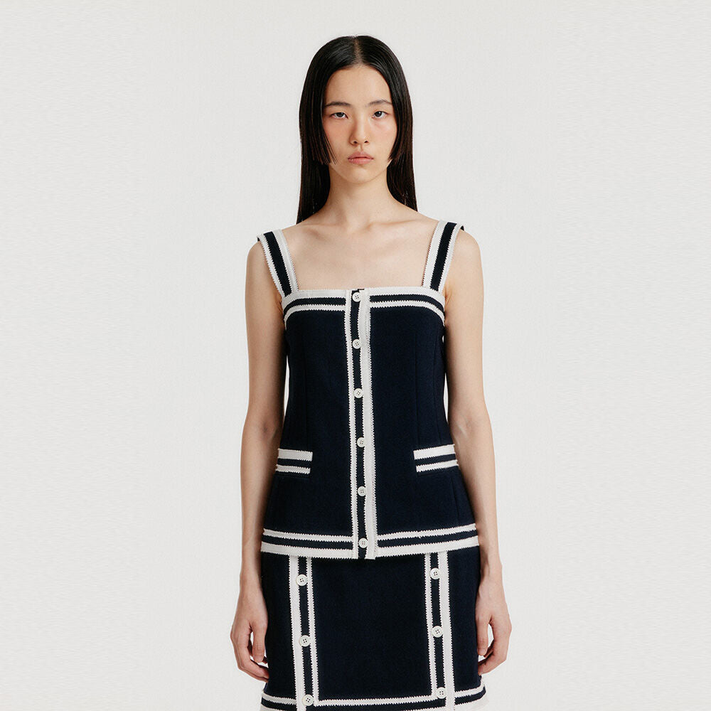EENK EENK YINTA Contrast Sleeveless Top - Navy