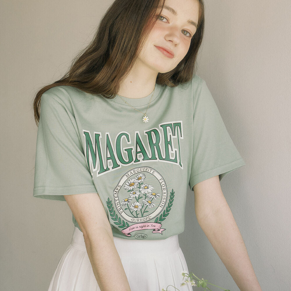 OUR HOPE Margaret Artwork T-shirt - Moss Green