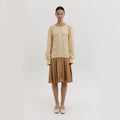 EENK Scarf Pleated Dress - Yellow