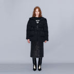 YCH QUILTED DOWN HOODED JACKET BLACK (W23OT002BK)