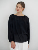 MOMET Milo Yoru Shirring Blouse Black