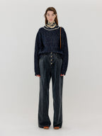 EENK EENK VACKLYN Pearl Trim Knit Pullover - Black