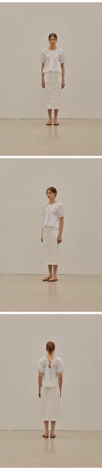 MANGOMANYPLEASE INES SHIRRING BLOUSE (3colors)