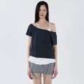 CERRIC Cr Off-Shoulder Top _ Navy
