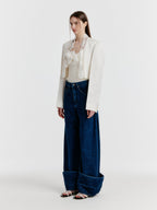 EENK YEMY Lace-trim Cropped Jacket - Ivory