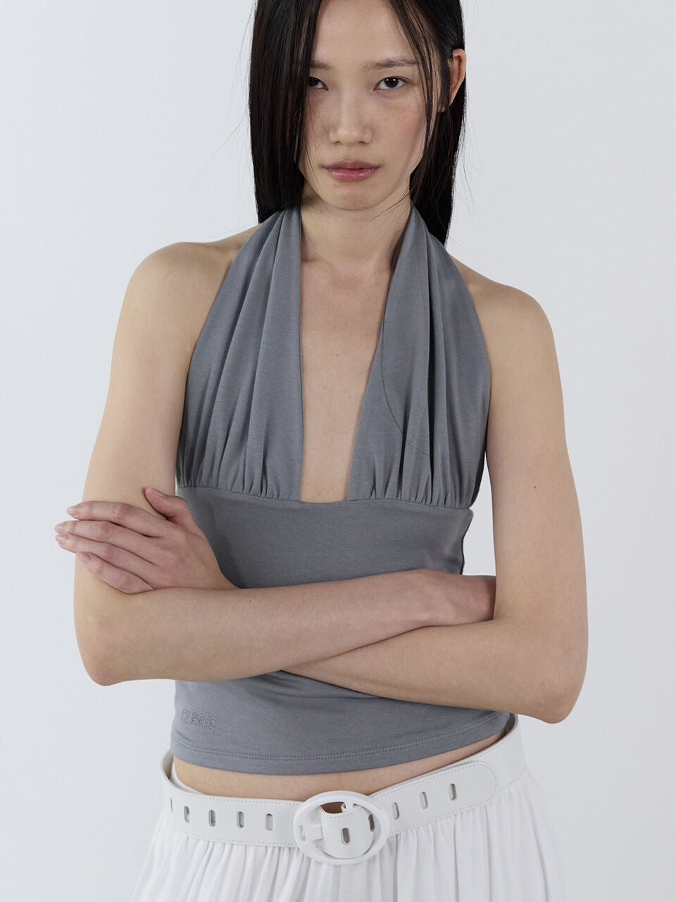 CERRIC Halter Neck Cami Top _ Gray