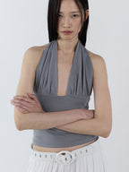 CERRIC Halter Neck Cami Top _ Gray