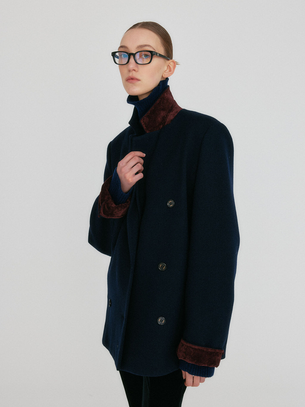 EENK ZEL Double-Breasted Blazer - Navy